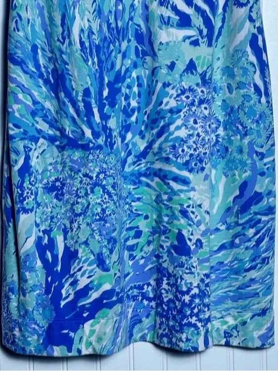 Lilly Pulitzer Harper Shift Dress L Blue Haven Hey Hey Soleil print Sleeveless - Picture 5 of 8